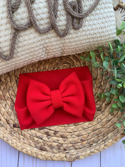 Red Solid Baby Head Wrap