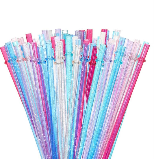 Reusable plastic tumbler straw