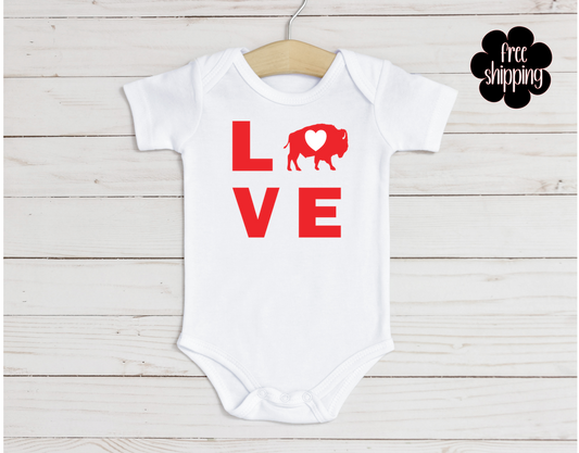 Love Buffalo baby bodysuit