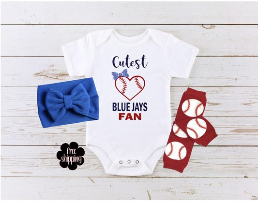Cutest Baseball Fan baby bodysuit, Toronto Baseball