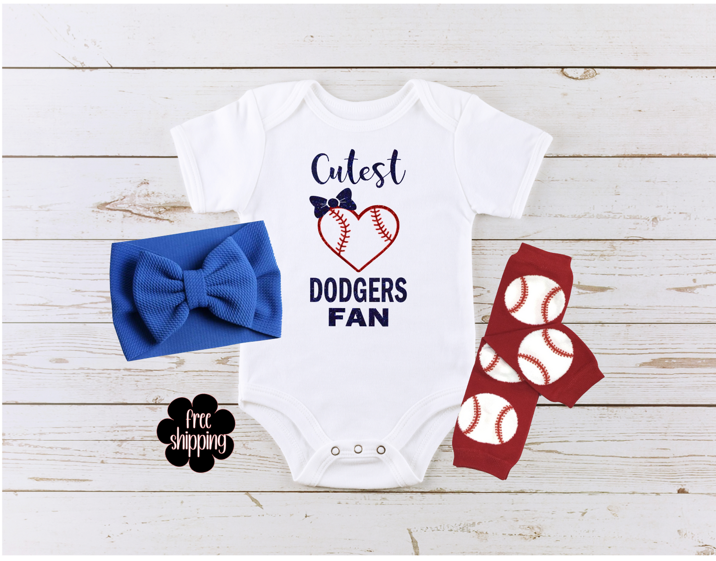 Cutest Baseball Fan baby bodysuit, Los Angeles Baseball – Bows and Bands by  JC