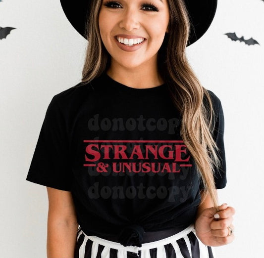 Strange and Unusual adult unisex shirt, Halloween shirt