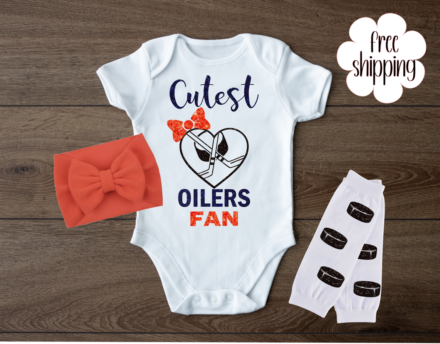 Cutest Hockey Fan baby bodysuit, Edmonton Hockey