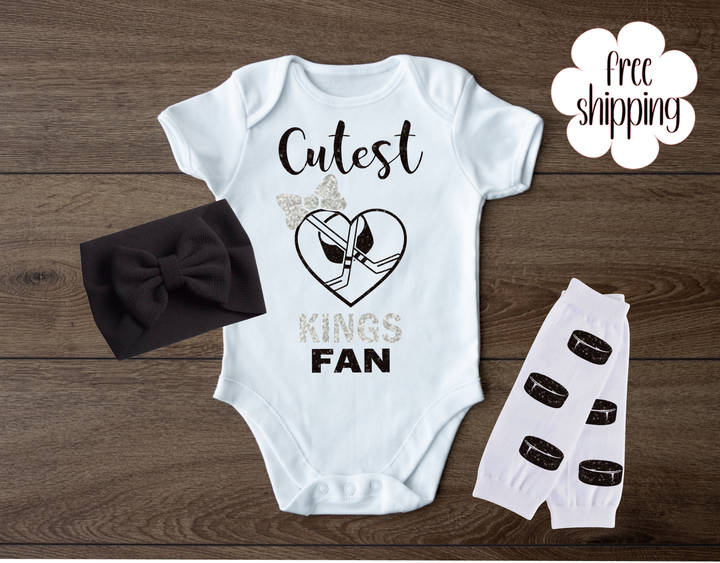 Cutest Hockey Fan baby bodysuit, LA Hockey