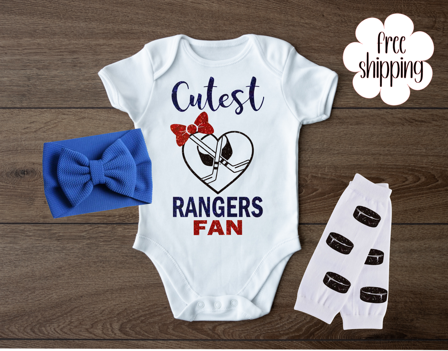 Cutest Hockey Fan baby bodysuit, NY Hockey