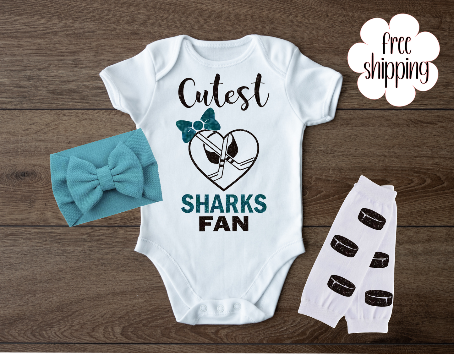 Cutest Hockey Fan baby bodysuit, San Jose Hockey