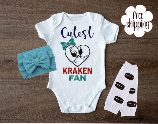 Cutest Hockey Fan baby bodysuit, Seattle Hockey