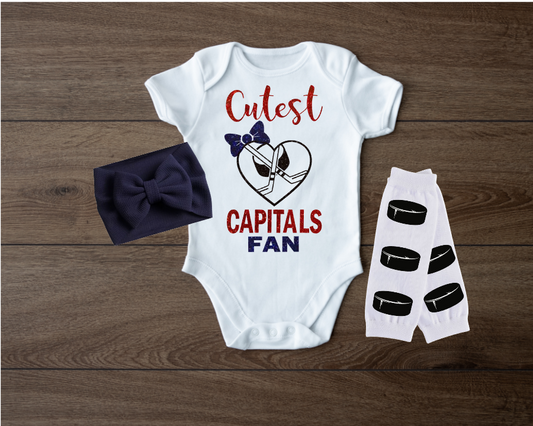 Cutest Hockey Fan baby bodysuit, Washington Hockey