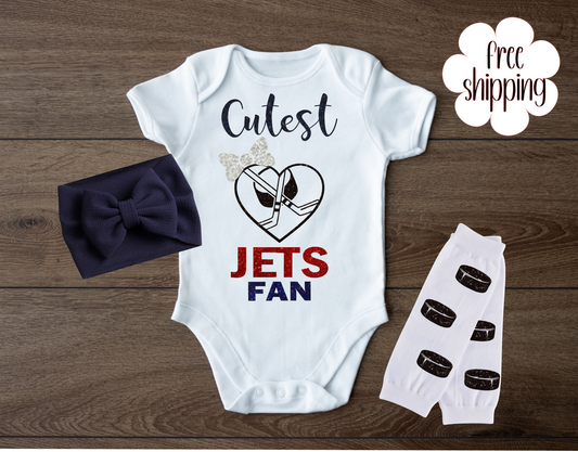 Cutest Hockey Fan baby bodysuit, Winnipeg Hockey