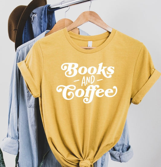 Books and Coffee adult unisex shirt